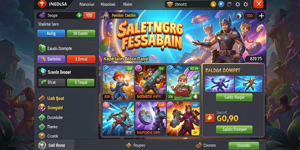 Tampilan awal permainan yang menarik dan penuh warna.