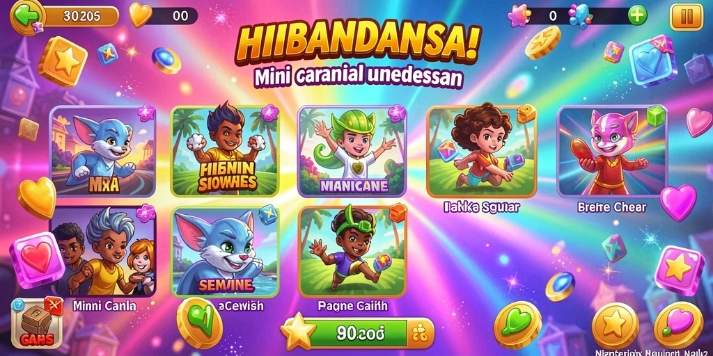 Tangkapan layar menunjukkan tampilan menu utama yang menarik.